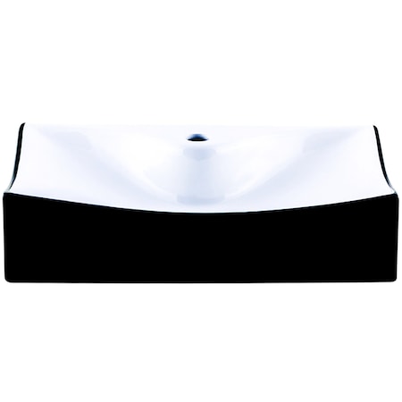 Novatto Black and White Porcelain Bath Sink with Faucet Hole, No Overflow NP-01134BW